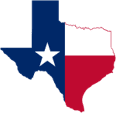 an image of the Texas flag in the shape of the state of Texas